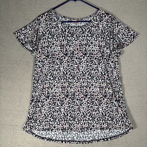 Amana Women’s Plus Size 1X Tee Shirt Blouse‎ Raised Textured Floral Pattern